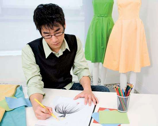 man designing clothes