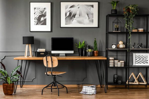 home office grey theme
