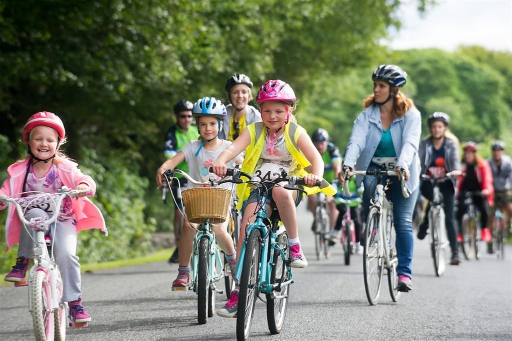 family bike riding