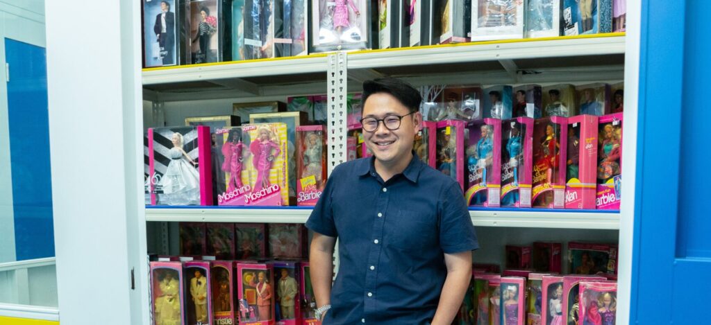 Man with Barbie collection