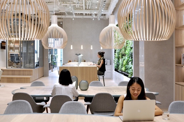 Women working in a coworking space