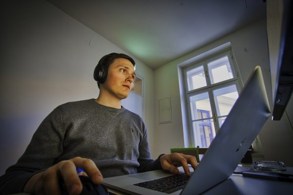 freelancer working at home