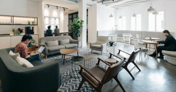 a clean coworking space